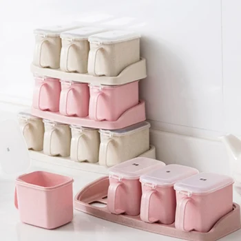 Seasoning Box Seasoning Rack Spice Pots Storage Container Condiment Jars Cruet With Cover And Spoon Kitchen Utensils
Seasoning Box Seasoning Rack Spice Pots Storage Container Condiment Jars Cruet With Cover And Spoon Kitchen Utensils