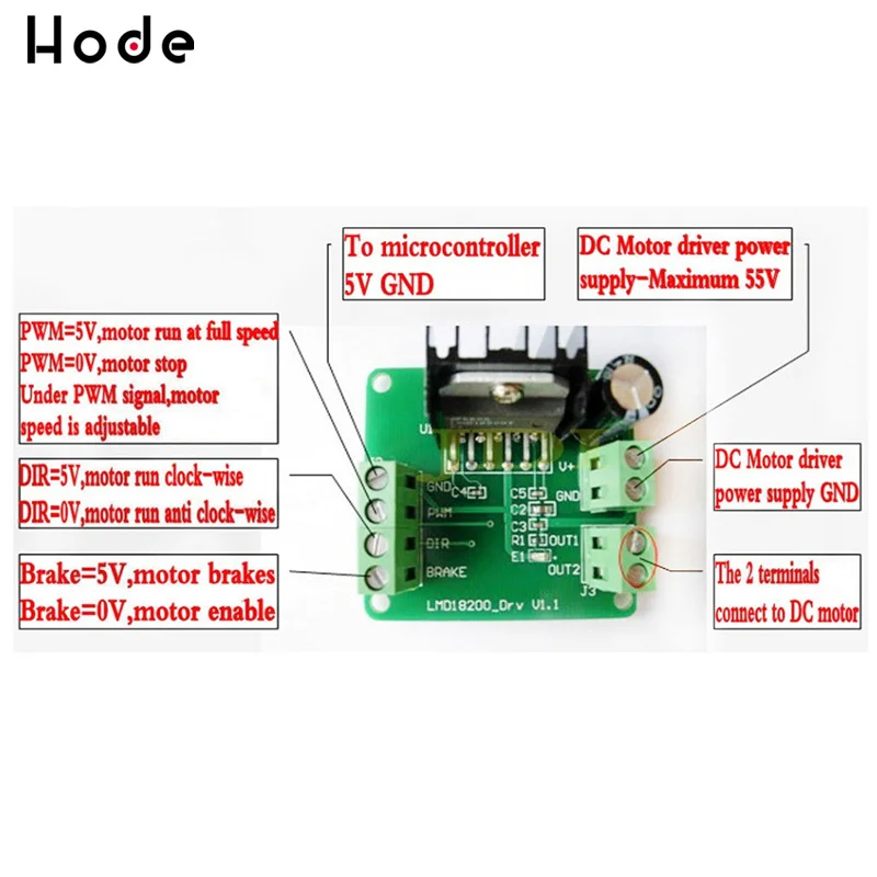 LMD18200T 3A 75W PWM Adjustable Speed Motor Driver Module Controller for Printers
LMD18200T 3A 75W PWM Adjustable Speed Motor Driver Module Controller for Printers