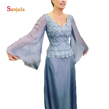 Blue Chiffon Dinner Dress for Women Flare Sleeve Special Occasion Dresses Lace Mother of the Bride Dresses anne damat D1041
Blue Chiffon Dinner Dress for Women Flare Sleeve Special Occasion Dresses Lace Mother of the Bride Dresses anne damat D1041