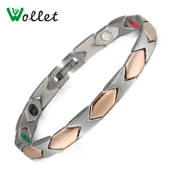 Wollet Jewelry Bio Magnetic Pure Titanium Bracelet For Women Metallic Rose Gold Color All Magnets 5 in 1 Germanium Tourmaline
Wollet Jewelry Bio Magnetic Pure Titanium Bracelet For Women Metallic Rose Gold Color All Magnets 5 in 1 Germanium Tourmaline