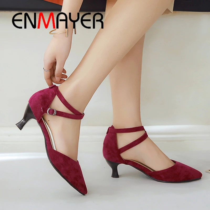 ENMAYER 2019 Women Basic Med Thin Heels Zapatos De Mujer Women Shoes Pointed Toe Office & Career Solid Shoes Size 34-43 LY1858
ENMAYER 2019 Women Basic Med Thin Heels Zapatos De Mujer Women Shoes Pointed Toe Office & Career Solid Shoes Size 34-43 LY1858