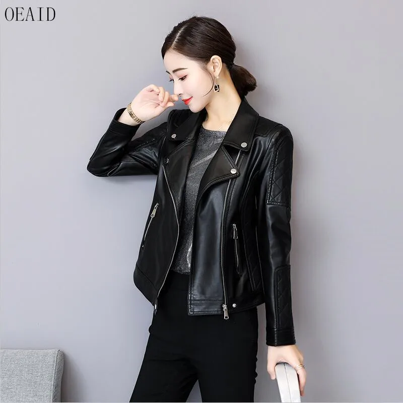 OEAID Motorcycle Leather Clothing Female 2019 New Leather Jacket Women Short Slim Spring And Autumn Leather Coat Women Black
OEAID Motorcycle Leather Clothing Female 2019 New Leather Jacket Women Short Slim Spring And Autumn Leather Coat Women Black