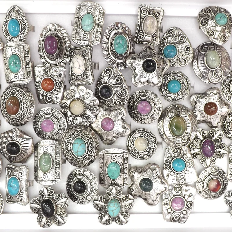 Mix Lot Vintage Natural Stone Rings Adjustable Chinese Ancient Style Rings 50pcs/lot
Mix Lot Vintage Natural Stone Rings Adjustable Chinese Ancient Style Rings 50pcs/lot
