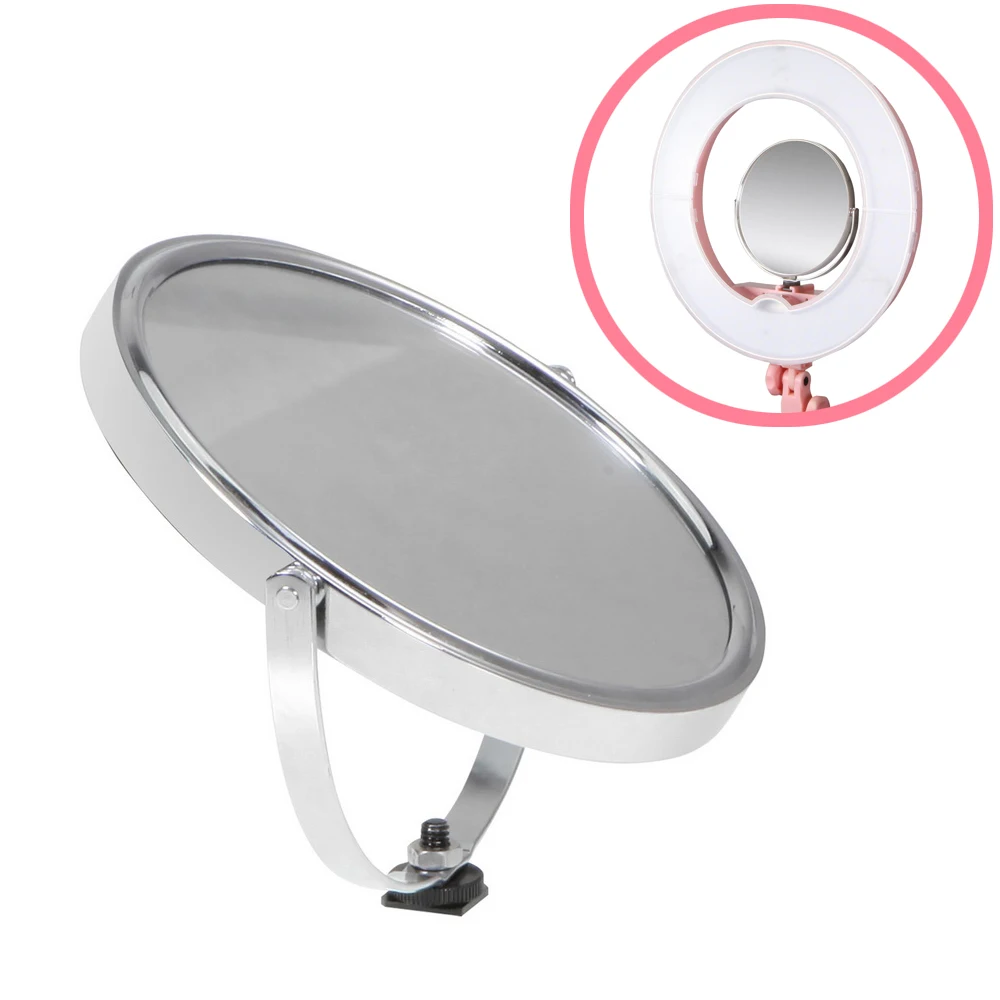 Double-sided Swivel Polished Adjustable Makeup selfie Mirror For LED ring light Stainless Steel And Glass
Double-sided Swivel Polished Adjustable Makeup selfie Mirror For LED ring light Stainless Steel And Glass