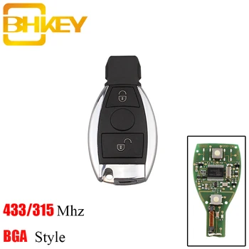 

BHKEY 2Buttons Smart Remote Key Keyless Fob 433/315Mhz 433 MHz for Mercedes BENZ 2000+ with NEC&BGA Key Shell Replacement Case