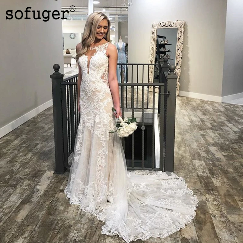 Graceful Lace Mermaid Straps Sexy Backless Wedding Dress Robe De Mariee Sofuge Boho Dubai Arabic Abiti Da Sposa
Graceful Lace Mermaid Straps Sexy Backless Wedding Dress Robe De Mariee Sofuge Boho Dubai Arabic Abiti Da Sposa