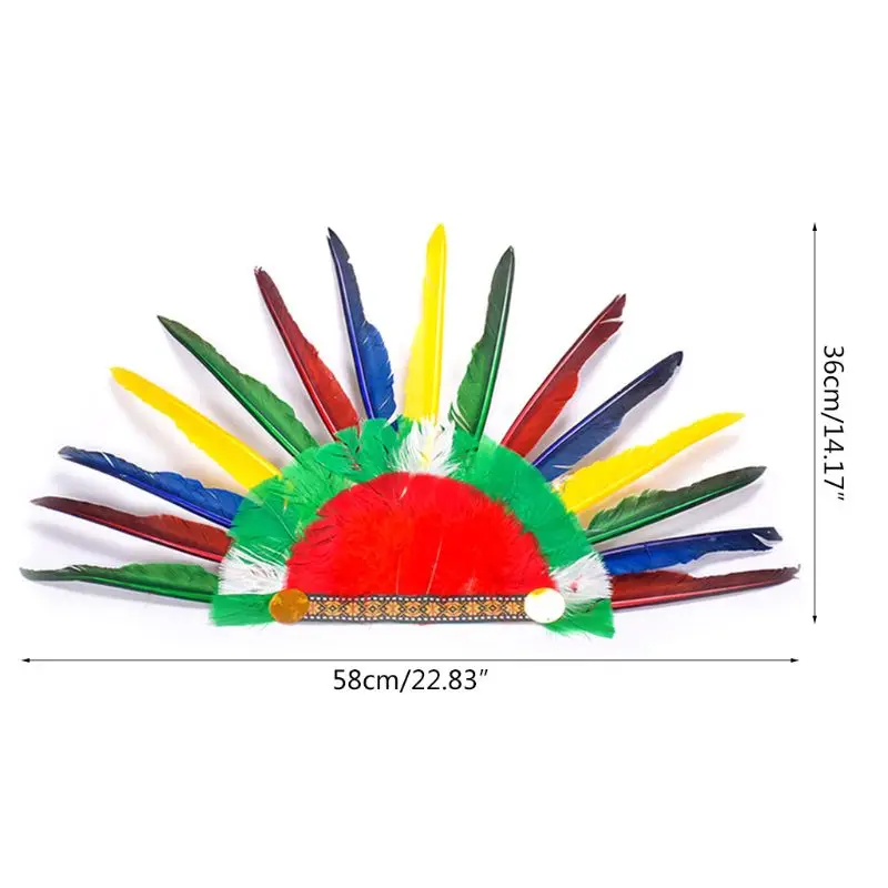 Colorful Feather Hats Headband Indian Style Headwear Cap Headdress For Halloween Party Decor
Colorful Feather Hats Headband Indian Style Headwear Cap Headdress For Halloween Party Decor