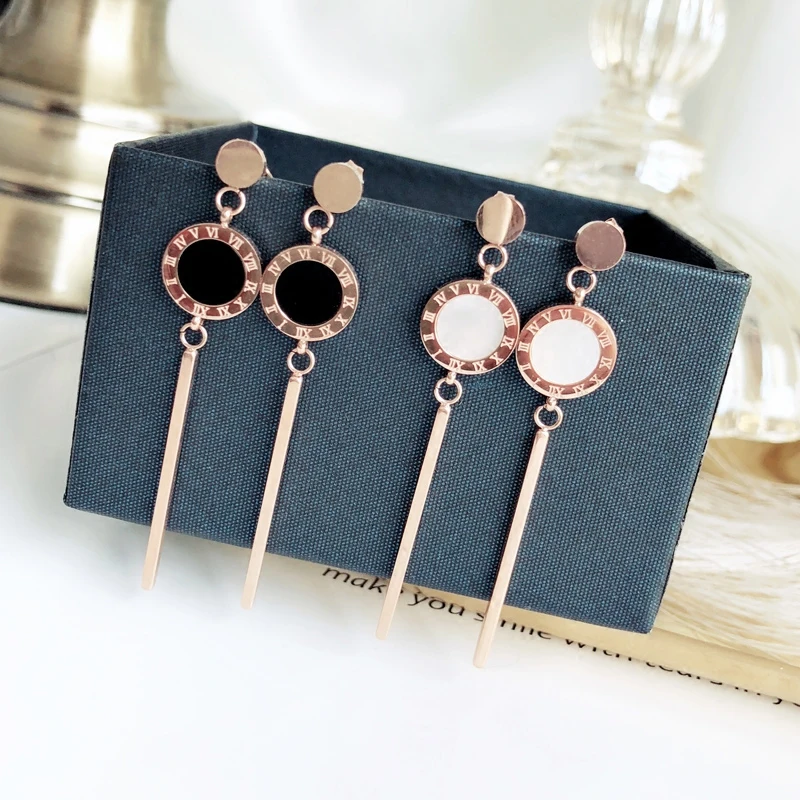 YUN RUO New Arrival Fashion Roman Number Long Stud Earring Rose Gold Color Woman Birthday Gift Titanium Steel Jewelry Never Fade
YUN RUO New Arrival Fashion Roman Number Long Stud Earring Rose Gold Color Woman Birthday Gift Titanium Steel Jewelry Never Fade