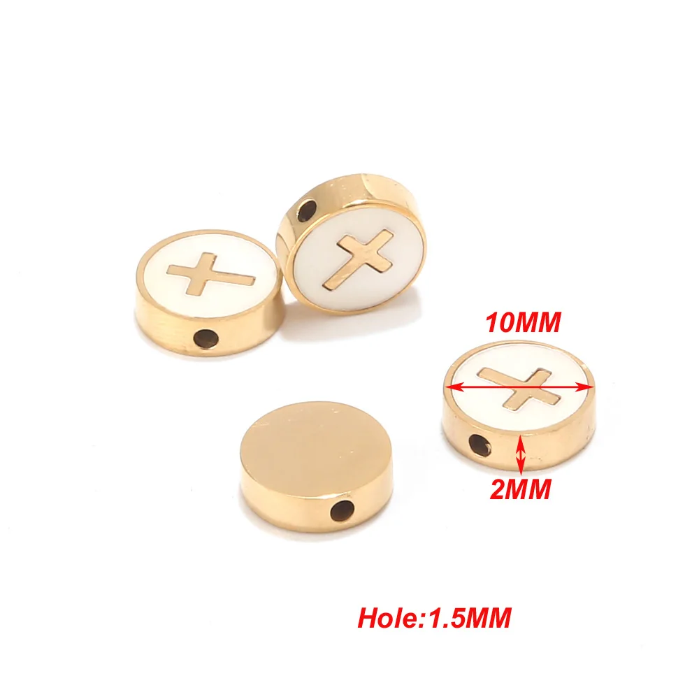 Gold Tone well polished Flat Round Stainless Steel Bead Spacers, cross charm beads , 10mm, Hole: 1.5mm
Gold Tone well polished Flat Round Stainless Steel Bead Spacers, cross charm beads , 10mm, Hole: 1.5mm