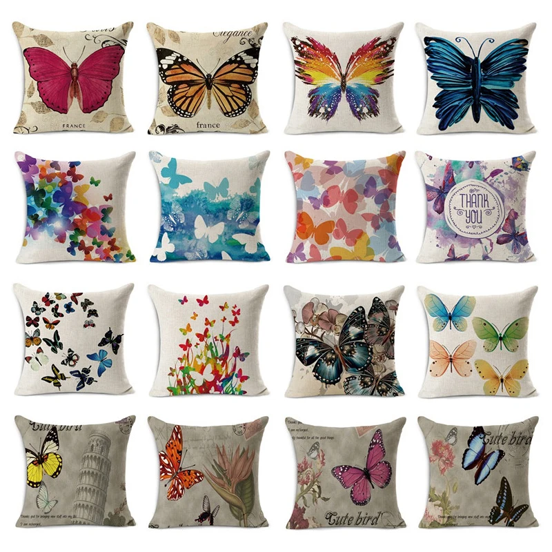 Homing Cute Butterfly Printed Cushion Cover Pattern Decorative Pillow Case Linen Square Throw Pillow Cover Home Textile
Homing Cute Butterfly Printed Cushion Cover Pattern Decorative Pillow Case Linen Square Throw Pillow Cover Home Textile