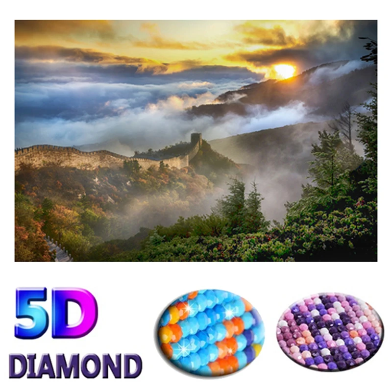 5D DIY Алмазная картина "Великая стена" Пейзаж вышивки крестом Страна Чудес