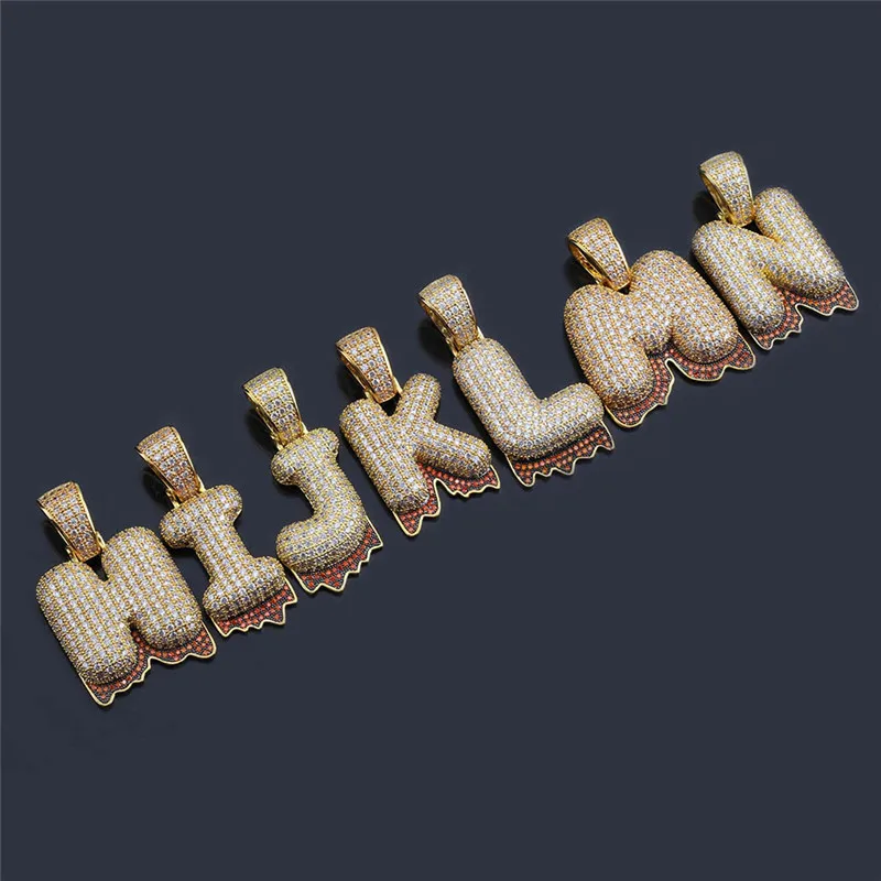 OMYFUN A-Z Bubble Letters Drip Pendant Hip Hop Bling Jewelry Gold Color Collar CZ Paved Initial Necklaces & Pendants Bijoux
OMYFUN A-Z Bubble Letters Drip Pendant Hip Hop Bling Jewelry Gold Color Collar CZ Paved Initial Necklaces & Pendants Bijoux