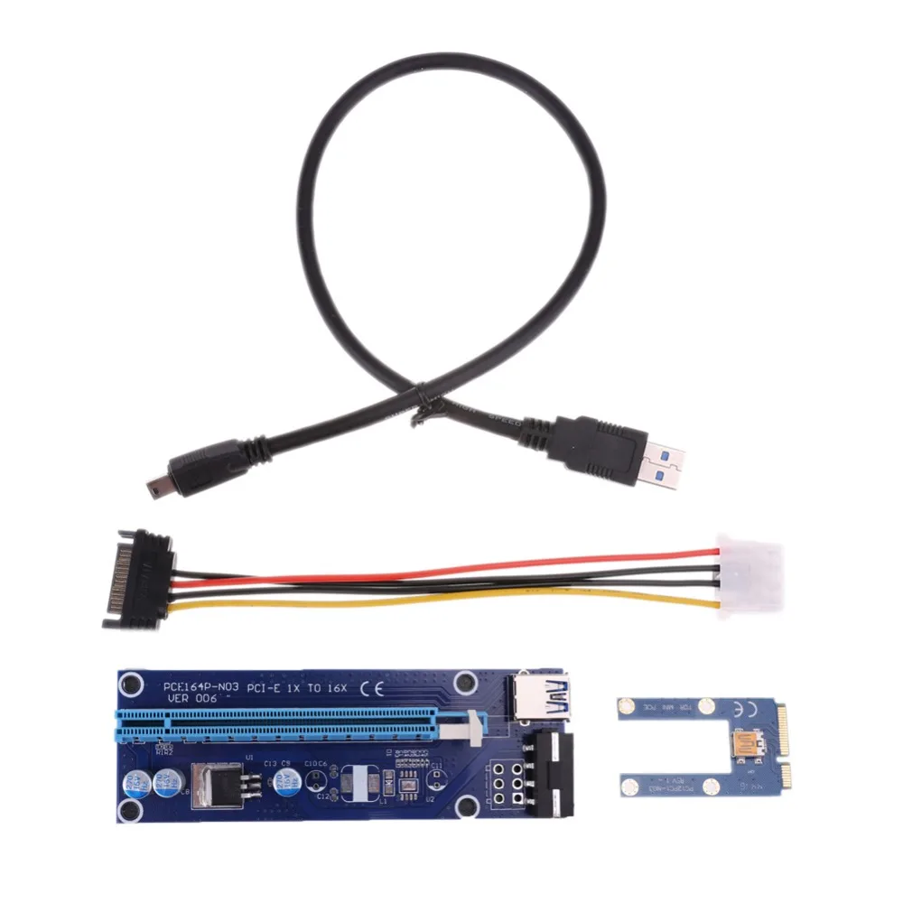 Mini PCIe riser PCI express x16 Riser для ноутбука внешняя графическая карта GDC BTB Miner mini 4pin 6pin