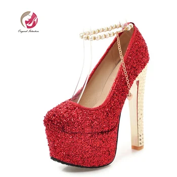 Original Intention Women Pumps Platform Round Toe Thin High Heel Glisten Buckle Strap Pumps Red Gold Green Blue US Size 3-16.
Original Intention Women Pumps Platform Round Toe Thin High Heel Glisten Buckle Strap Pumps Red Gold Green Blue US Size 3-16.