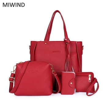 Free Shipping 4pcs/set MIWIND Fashion Handbags Famous Brand Bags High Quality Handbags Women PU Leather Shoulder Bag WU2673
Free Shipping 4pcs/set MIWIND Fashion Handbags Famous Brand Bags High Quality Handbags Women PU Leather Shoulder Bag WU2673