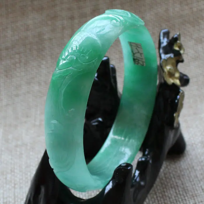 5163 Chinese Hand-carved Emerald Green stoneite stone Gems Bracelet Bangle 59mm
5163 Chinese Hand-carved Emerald Green stoneite stone Gems Bracelet Bangle 59mm