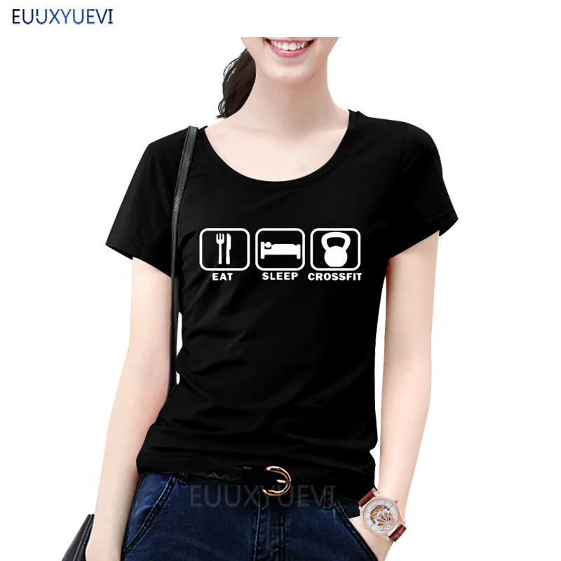 Eat Sleep Cross fit T Shirt Summer Style Women Short Sleeve Cotton Funny Crossfit Woman T-shirts Female Clothings EUU-181
Eat Sleep Cross fit T Shirt Summer Style Women Short Sleeve Cotton Funny Crossfit Woman T-shirts Female Clothings EUU-181