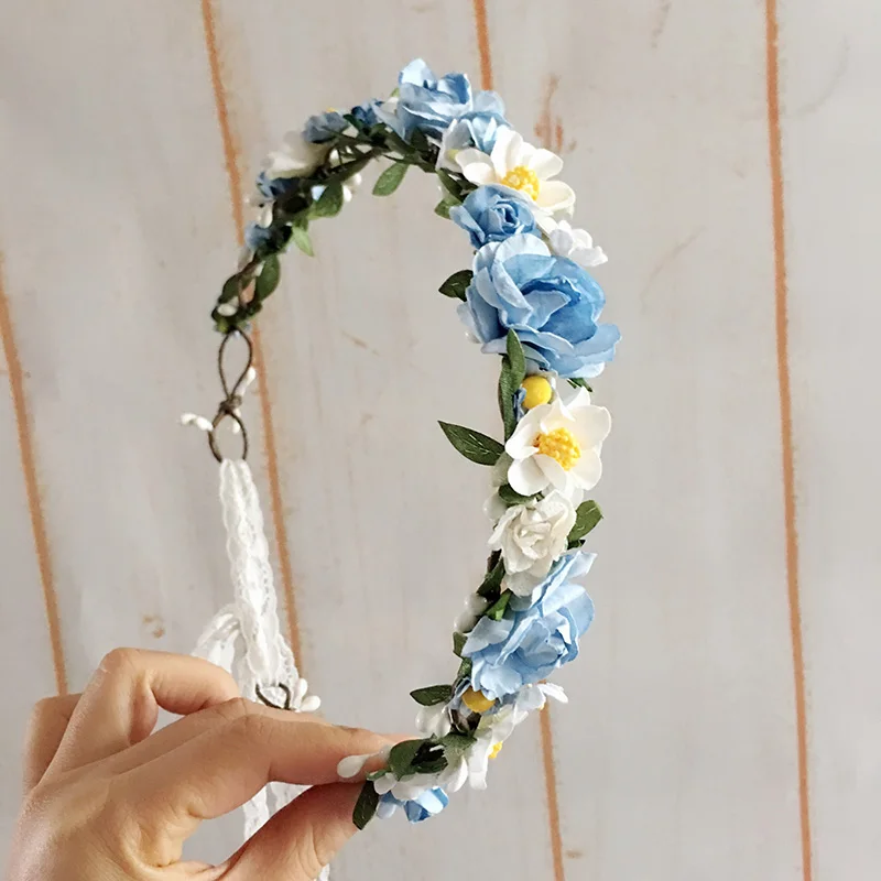 Light Blue Wreath Flower Crown