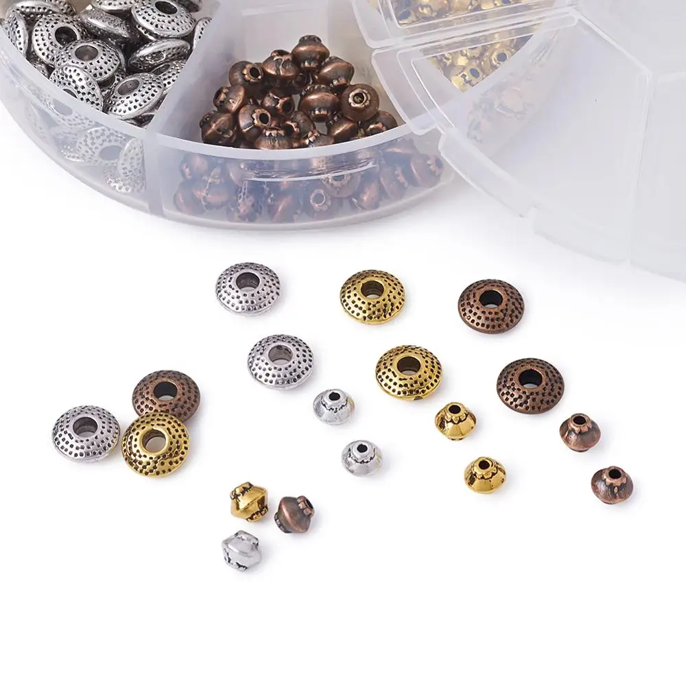 Pandahall 1 Box Tibetan Style Alloy Bead Spacers for Bracelet Necklace Earrings DIY Jewelry Making Bicone & Flat Round Shape
Pandahall 1 Box Tibetan Style Alloy Bead Spacers for Bracelet Necklace Earrings DIY Jewelry Making Bicone & Flat Round Shape