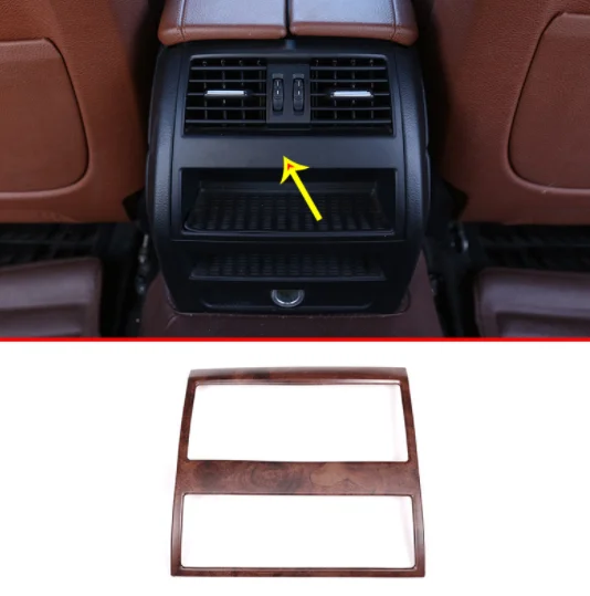 

Rose Wood Grain ABS Plastic Armrest Rear Row Air Conditioning Outlet Vent Frame Trim For BMW 5 Series f10 520 525 2011-2016