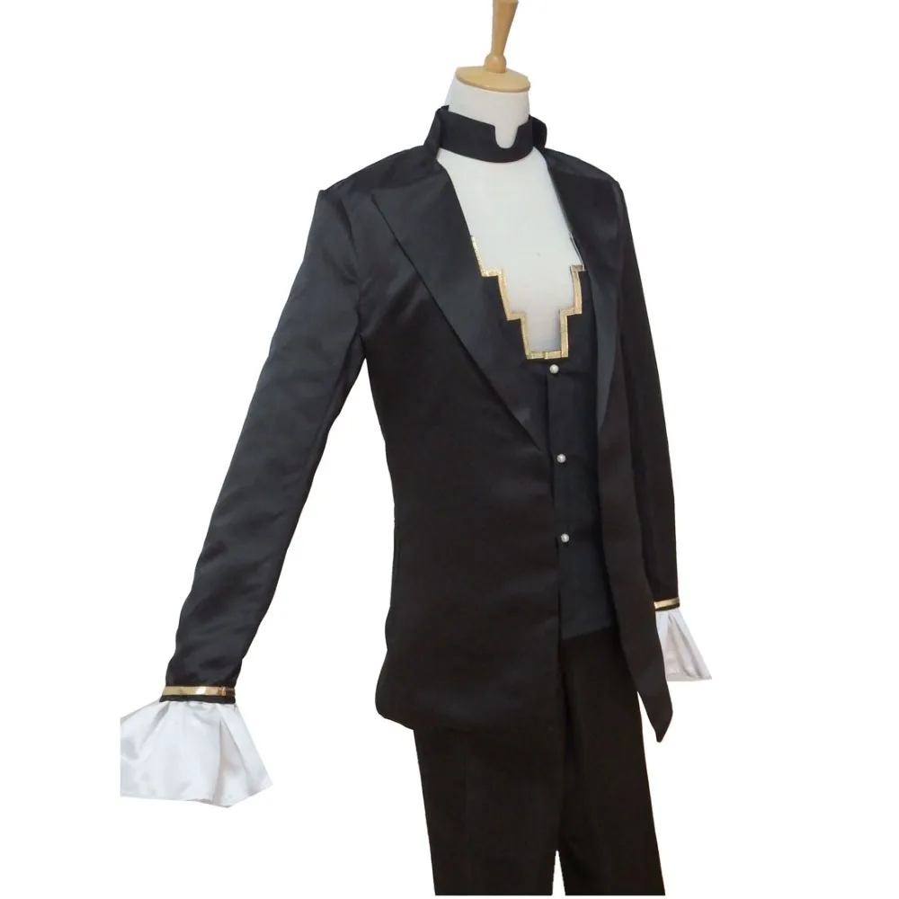 Fate//EXTRA Servant Vlad III Cosplay Costumes Blue Skirt Black Coat Free Shipping