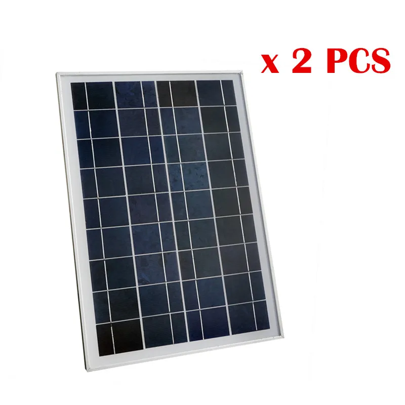 

USA Stock No Tax 50W 2 * 25W 18V Poly Polycrystalline Solar Panel for Charging 12V Battery 12V Solar System Car Boat RV