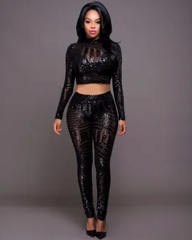 2018 Women's red colour crop two piece sequins turtleneck jumpsuits long sleeve women's Split clubwear Bodysuits Slim Bodycon
2018 Women's red colour crop two piece sequins turtleneck jumpsuits long sleeve women's Split clubwear Bodysuits Slim Bodycon