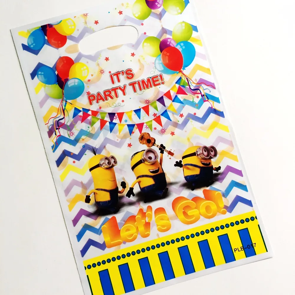 10pcs Cartoon Despicable Me Minion Gift Bags Kids Birthday Party