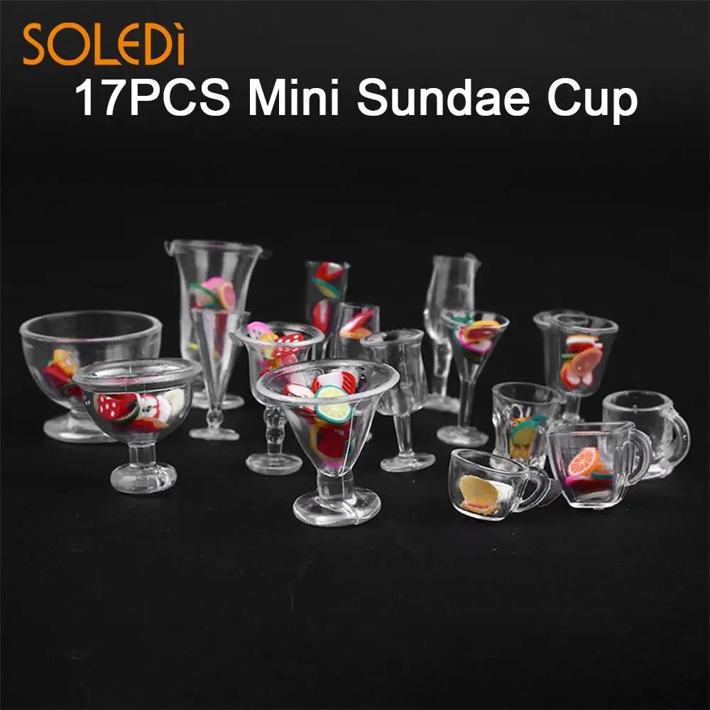 Mini Wine Cups Livingroom 17pcs/Set Delicate Ice Cream Sundae Cup Bar Creative Dollhouse Miniature Cups Clear Toy for doll house
Mini Wine Cups Livingroom 17pcs/Set Delicate Ice Cream Sundae Cup Bar Creative Dollhouse Miniature Cups Clear Toy for doll house
