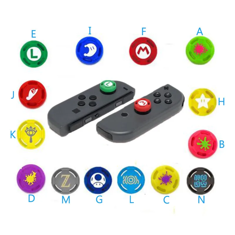 

Silicone Thumb Stick Grip Caps Analog Joystick Cover Case For Zelda Mario Nintend Switch NS JoyCon Controllers Joy-Con Joypad