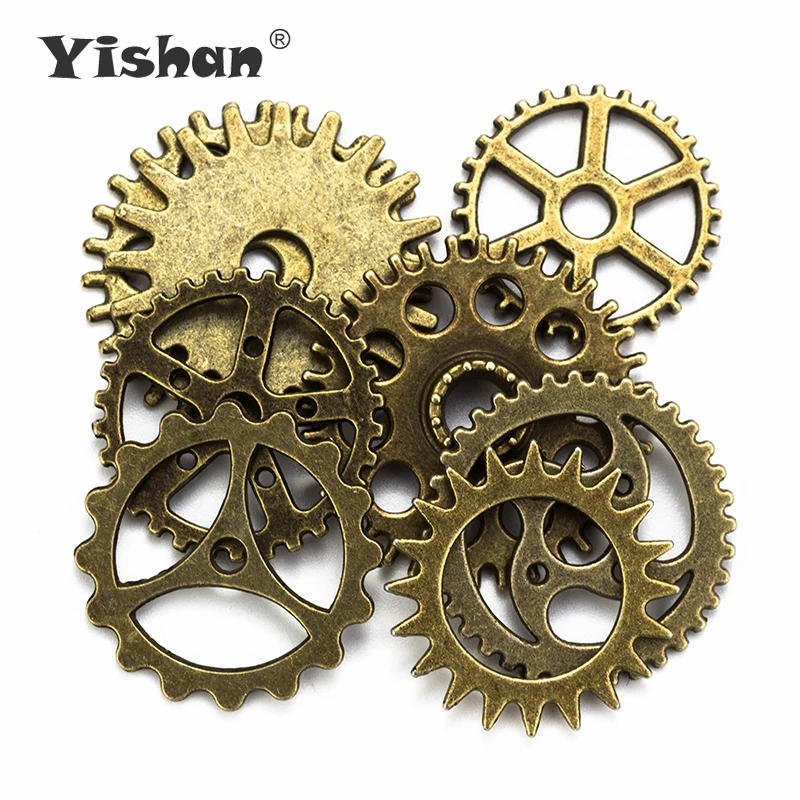 Yishan винтажные 8 штук пакет из смешанного сплава брелоки в стиле стимпанк DIY модные
