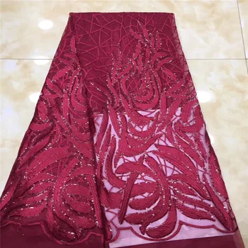 Cassiel High Quality African Lace Fabrics Wine Color Nice French Embroidery Sequins Tulle Lace Fabric For Nigerian Party Dress
Cassiel High Quality African Lace Fabrics Wine Color Nice French Embroidery Sequins Tulle Lace Fabric For Nigerian Party Dress