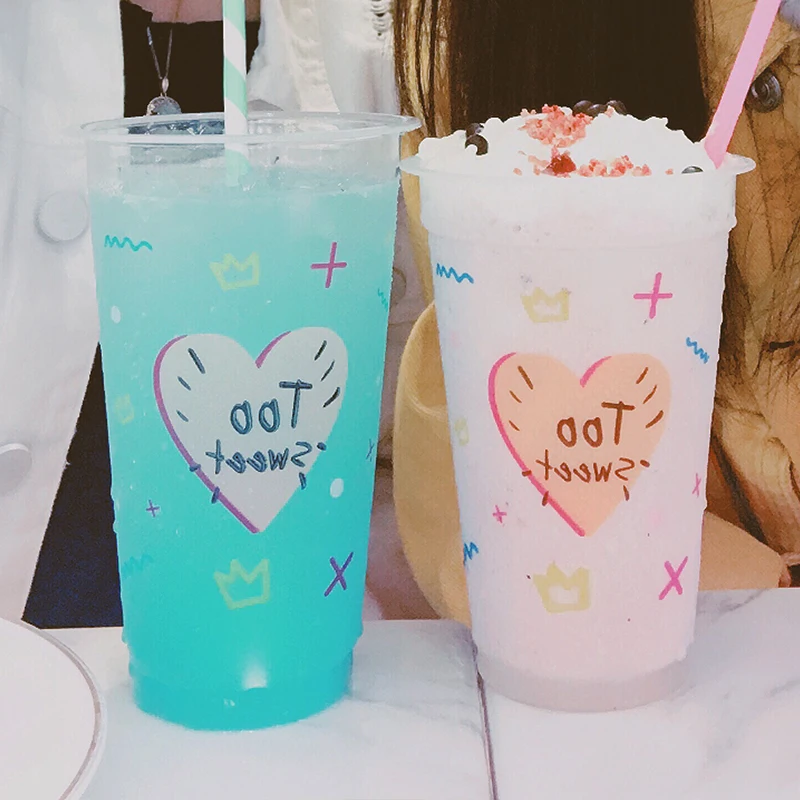 50pcs Valentine's Day too sweet transparent summer hot drink diposable coffee milk tea packaging plastic cups with lid
50pcs Valentine's Day too sweet transparent summer hot drink diposable coffee milk tea packaging plastic cups with lid