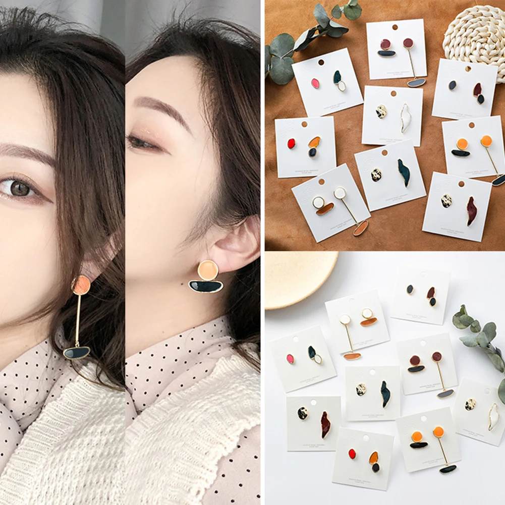 New Design Women Vintage Long Stud Earrings Colorful Enamel Irregular Geometric Round Earrings Girl Asymmetric Earring Jewelry
New Design Women Vintage Long Stud Earrings Colorful Enamel Irregular Geometric Round Earrings Girl Asymmetric Earring Jewelry