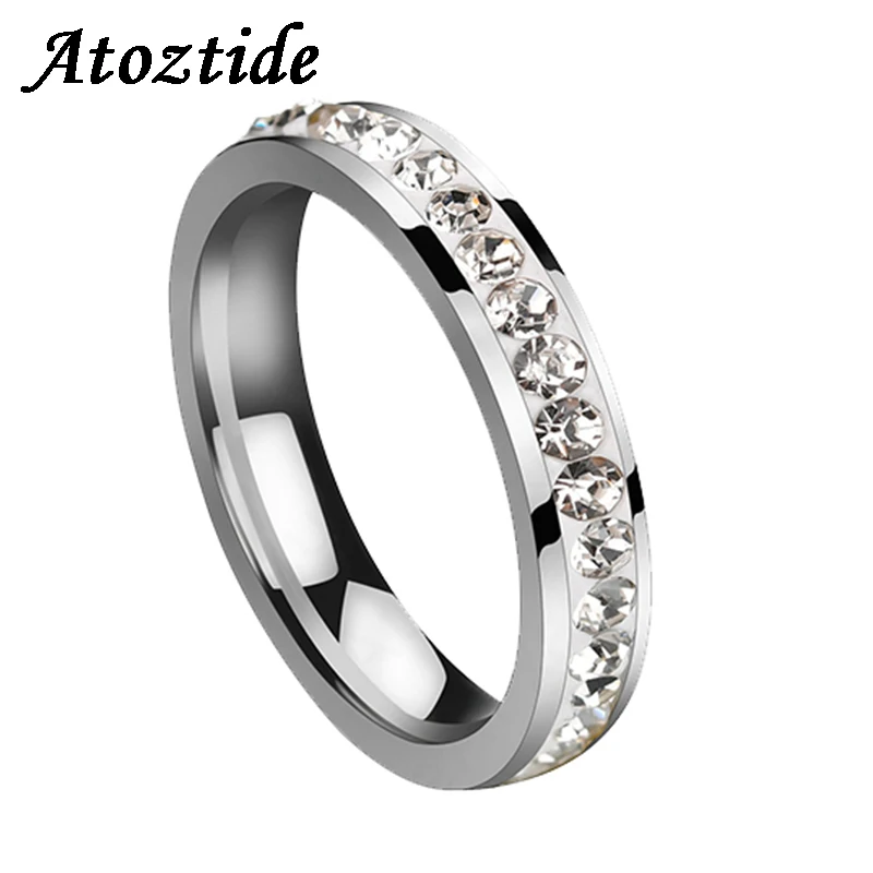 Atoztide Luxury 1-5 Rows White Clear Line Crystal Titanium Steel Ring Multicolor Wedding Ring For Women Femme Engagement Jewelry
Atoztide Luxury 1-5 Rows White Clear Line Crystal Titanium Steel Ring Multicolor Wedding Ring For Women Femme Engagement Jewelry