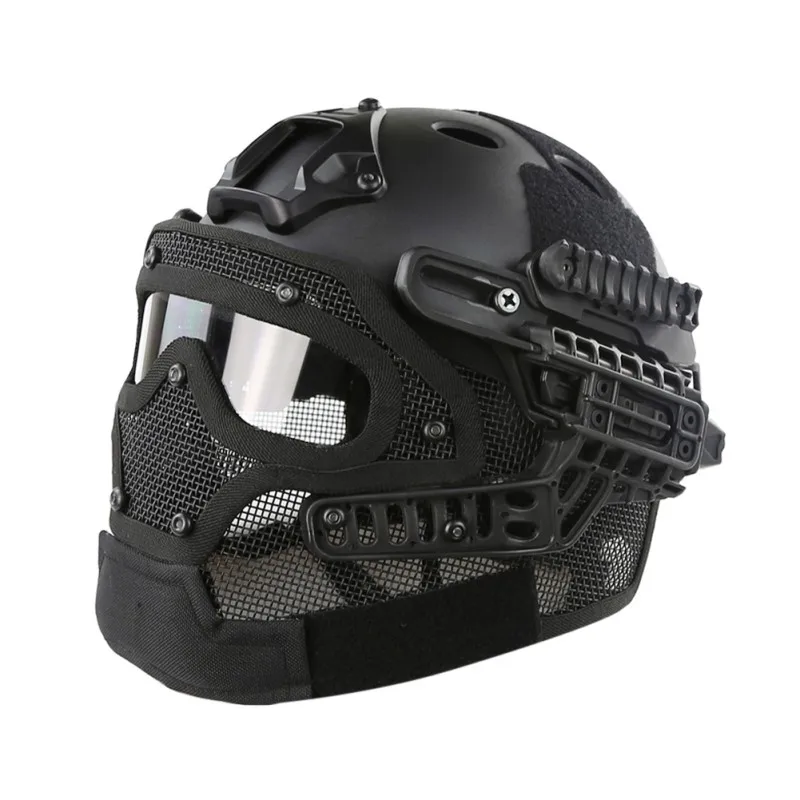 Tactical Full Face Cover Protective Helmet with Goggle for PJ Vent Airsoft Paintball WarGame CS Tactical Hunting helmet
Tactical Full Face Cover Protective Helmet with Goggle for PJ Vent Airsoft Paintball WarGame CS Tactical Hunting helmet