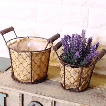 2pcs/set Nordic Style Pastoral Basket Design Flower Basket Storage Basket Cosmetics Received Wire Personality Received Basket
2pcs/set Nordic Style Pastoral Basket Design Flower Basket Storage Basket Cosmetics Received Wire Personality Received Basket