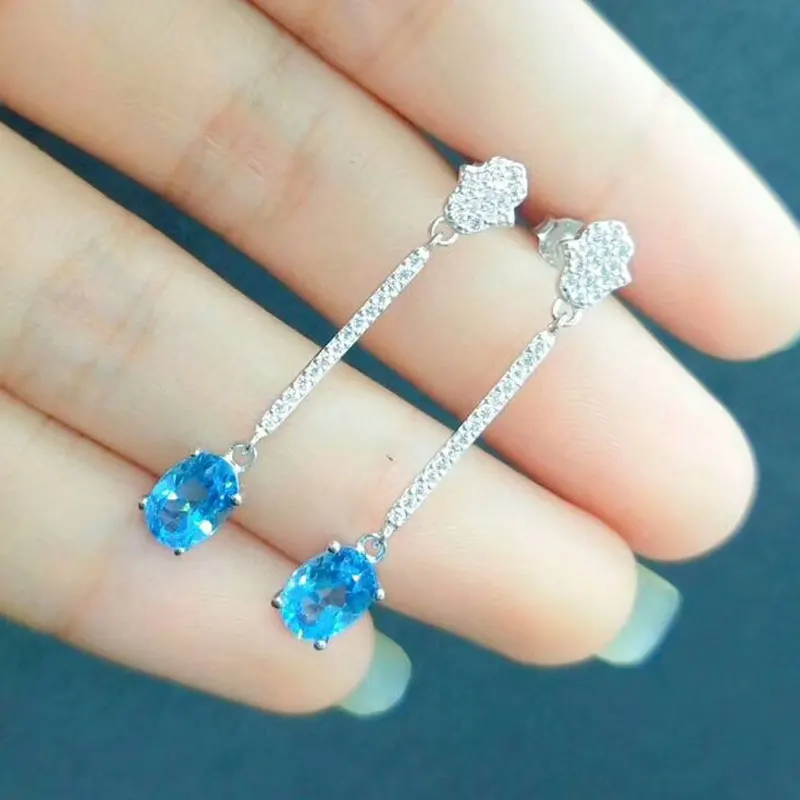 RADHORS Earring Genuine 925 Sterling Silver inlay 100% Natural Topaz Tassel Earring for Women Classic Style Fine Jewelry
RADHORS Earring Genuine 925 Sterling Silver inlay 100% Natural Topaz Tassel Earring for Women Classic Style Fine Jewelry