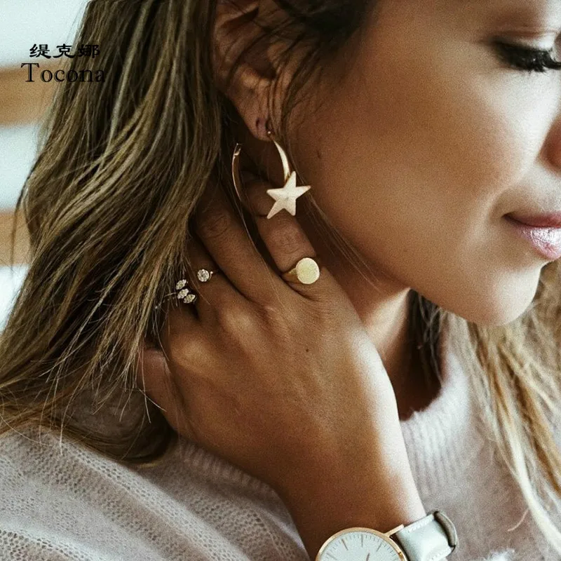 Tocona Simple Style Elegant Gold Silver Colors Exquisite Star Shape Design For Women Female Stud Earrings Gift Jewelry 6962
Tocona Simple Style Elegant Gold Silver Colors Exquisite Star Shape Design For Women Female Stud Earrings Gift Jewelry 6962