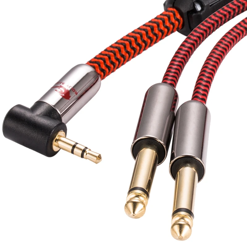 Stereo 1//4/"Male~Dual RCA Female Audio//Headphone//PA cable//cord//wire Adapter,6.3mm