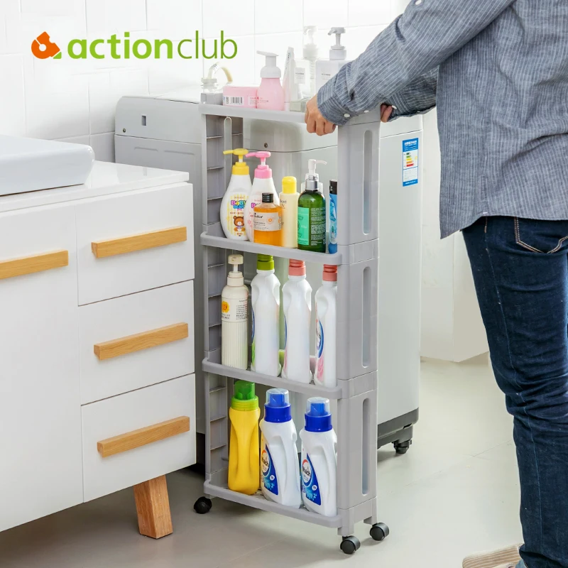 ACTIONCLUB Bathroom Kitchen Storage Rack Fridge Side Shelf 2/3/4 Layer Removable With Wheels Bathroom Organizer Shelf Gap Holder
ACTIONCLUB Bathroom Kitchen Storage Rack Fridge Side Shelf 2/3/4 Layer Removable With Wheels Bathroom Organizer Shelf Gap Holder