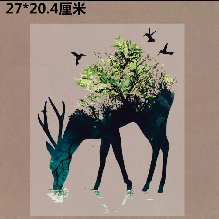 27*20.4cm Plant animal deer Stickers T-shirt Dresses Sweater A-level Washable thermal transfer Printed iron on patch
27*20.4cm Plant animal deer Stickers T-shirt Dresses Sweater A-level Washable thermal transfer Printed iron on patch