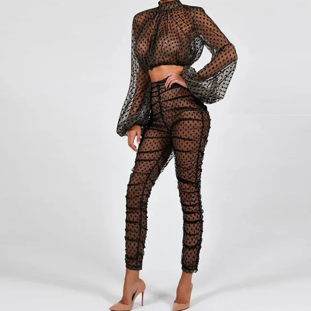 Black Mesh Spliced Bandage Sexy Two Piece Set Top and Pants Suits Club Matching Outfits Fall Women Transparent Club 2piece Sets
Black Mesh Spliced Bandage Sexy Two Piece Set Top and Pants Suits Club Matching Outfits Fall Women Transparent Club 2piece Sets