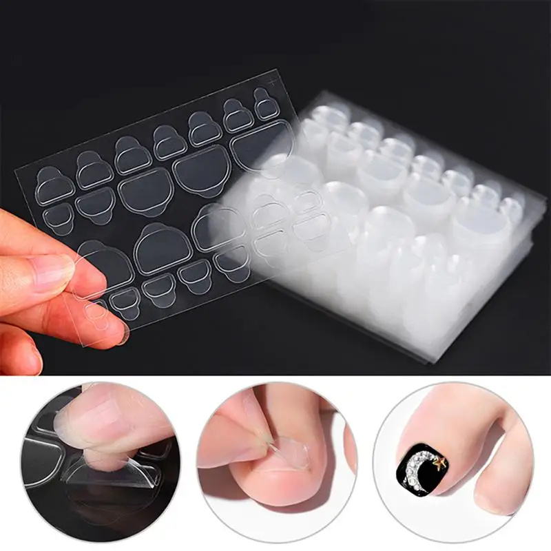 10 Sheets Transparent Nail Tips Double Side Nail Glue Toe Nail Stickers for Fake Faux Nails Manicure Tool 
10 Sheets Transparent Nail Tips Double Side Nail Glue Toe Nail Stickers for Fake Faux Nails Manicure Tool