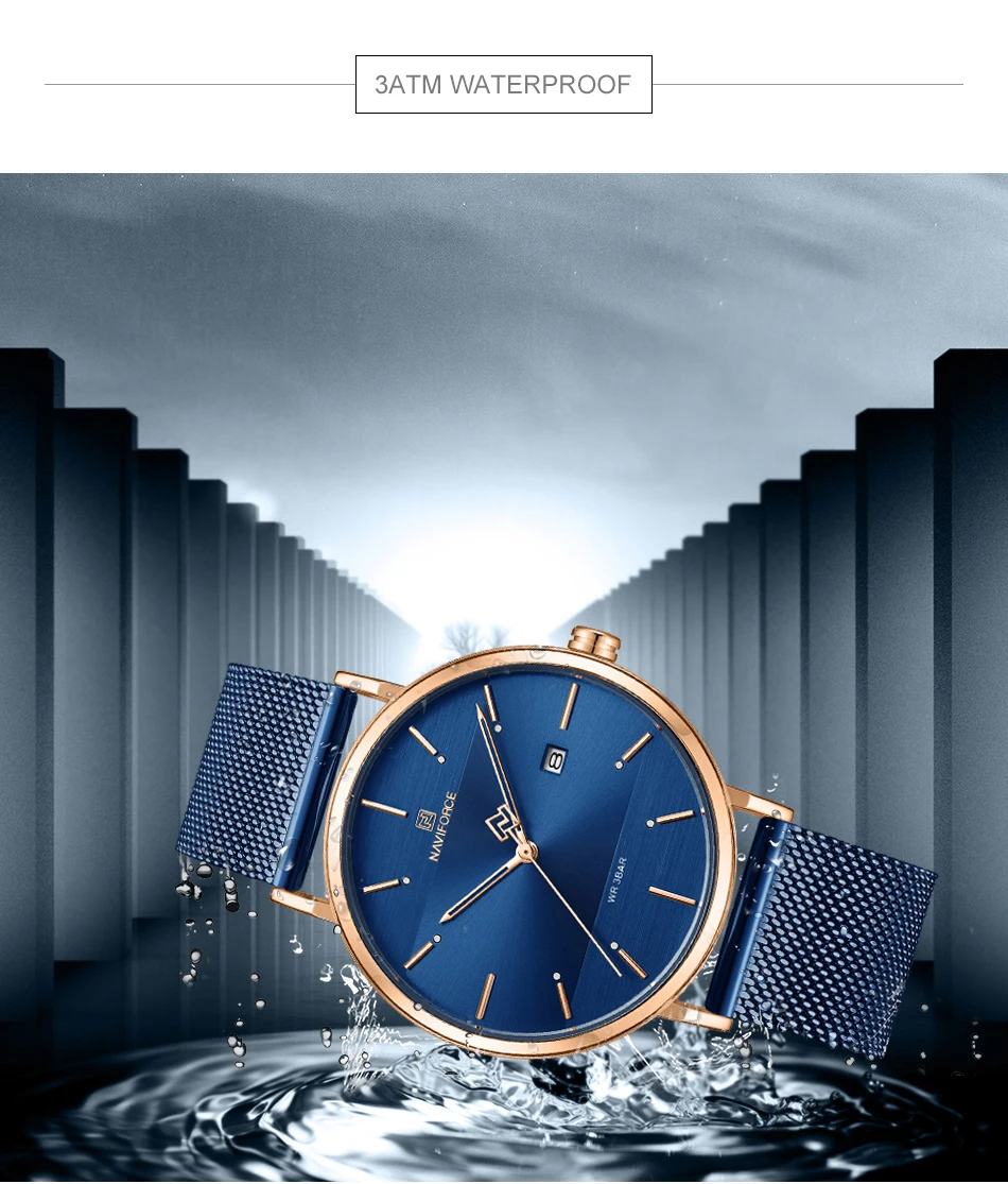 NAVIFORCE Mesh steel Couple Watch
