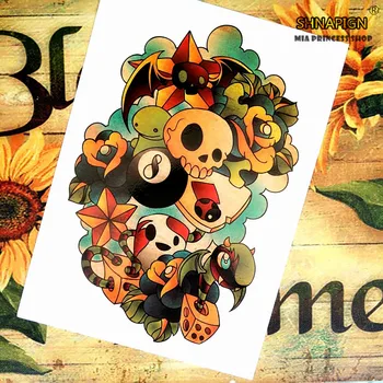 SHNAPIGN Skull bat bugs Temporary Tattoo Body Art Flash Tattoo Stickers 12*20cm Waterproof Henna Styling Home Decor Wall Sticker
SHNAPIGN Skull bat bugs Temporary Tattoo Body Art Flash Tattoo Stickers 12*20cm Waterproof Henna Styling Home Decor Wall Sticker