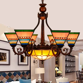 European tiffany retro warm colors style pendant light stained glass bar restaurant living room lamp E27 110-240V
European tiffany retro warm colors style pendant light stained glass bar restaurant living room lamp E27 110-240V