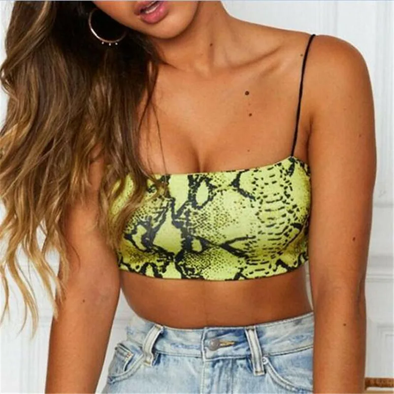 Women Sexy Snakeskin Print Tops New Summer Casual Vest Sleeveless Bandeau Short Top Wear Ladies' Fashionable Camisole Hot Sale
Women Sexy Snakeskin Print Tops New Summer Casual Vest Sleeveless Bandeau Short Top Wear Ladies' Fashionable Camisole Hot Sale