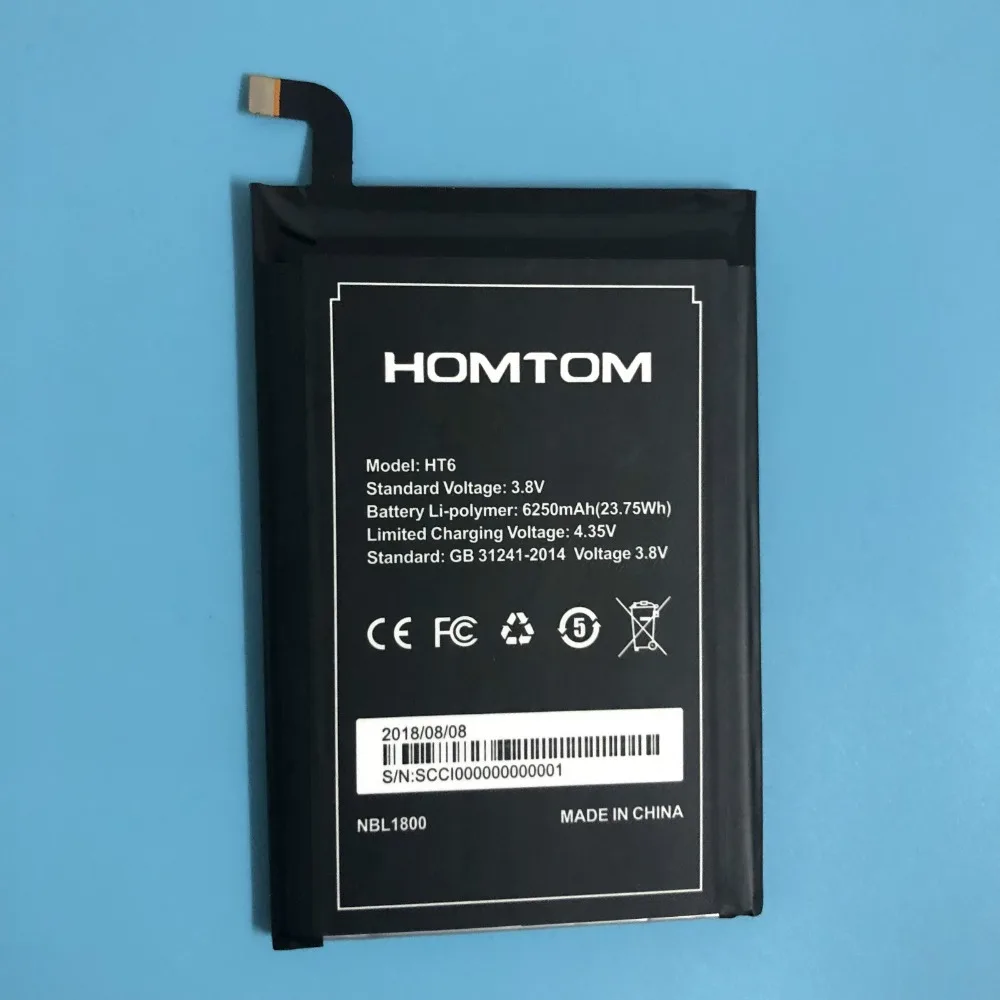 OriWood Homtom HT6 Battery 6250mAh New Replacement accessory accumulators For Homtom HT6 & DOOGEE T6 Cell Phone
OriWood Homtom HT6 Battery 6250mAh New Replacement accessory accumulators For Homtom HT6 & DOOGEE T6 Cell Phone