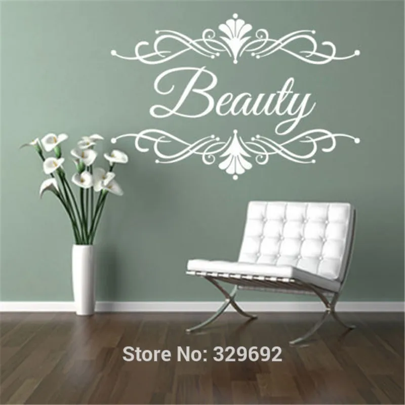 

PERSONALISED Beauty Salon Spa CUSTOM Business Name Wall Art Stickers Decal DIY Home Decoration Wall Mural Removable Room Sticker